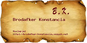 Brodafker Konstancia névjegykártya